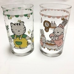 動物のお店屋さん　昭和レトロ　グラス２つセット