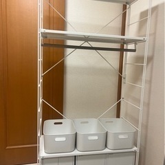 美品！無印良品　スチールユニットシェルフ　ワードローブセットの画像