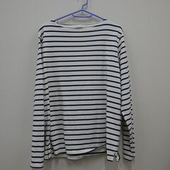 GU／ストライプ綿Ｔシャツ／XL
