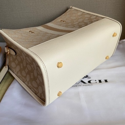 直接のみ　❤︎未使用❤︎ COACH ジャガード　2wayショルダーバッグ　デンプシート