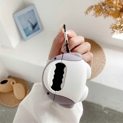 【新品】For Beats Studio Buds ケース 可愛い Beats Studio Buds ケース シリカゲル素材 柔らかい シリコン 保護ケース 耐衝撃 防水 防塵 充電便利 面白い3D耐衝撃Beats Studio Buds 保護シリコンカバー (3D shark)の画像