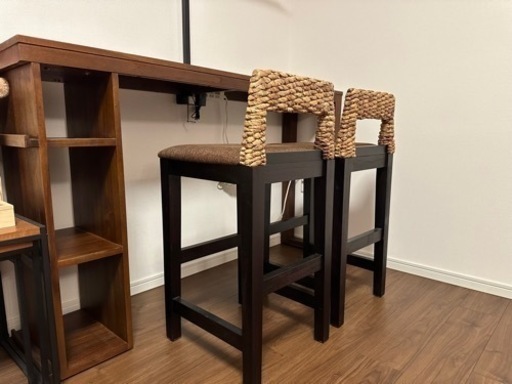 アジア風カウンターテーブルセット(超美品)