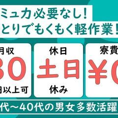 スマホ部品・医薬品の検査・梱包　お金なし・家なし可  