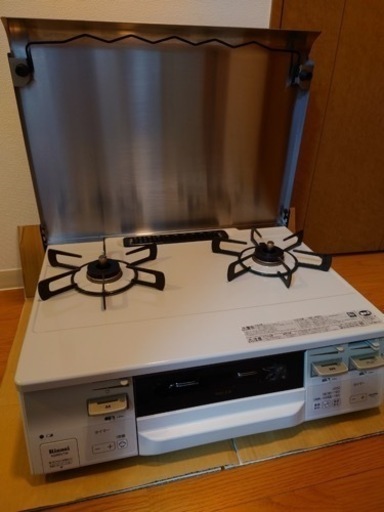 【都市ガス用】Rinnaiグリル付ガステーブル ガスコンロカバー付き