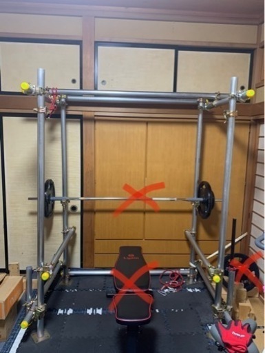 自作ベンチプレス　単管パイプ