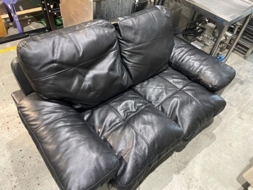 【完売！！】家具在庫処分SALE☆2人掛けソファー　1520-830-800 ブラック　合成皮革