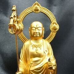 ☆地蔵菩薩 高さ210mm 仏像 金色 牧田秀雲 お地蔵様 お地蔵さん