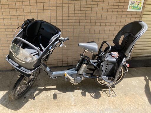 走行OK　清掃済み　屋内保管　3人乗り　電動自転車　20インチ　グレー　ブリジストン　ブリヂストン　Angelino　子供のせ　No.C-7