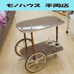 アンティーク調 キッチンワゴン 幅49×奥73×高79cm 2段...
