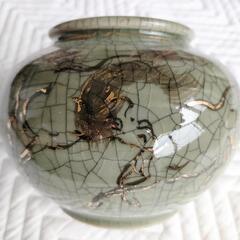 相馬焼 丸壺（新品）の画像
