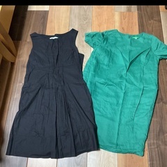 ZARA earth リネン 膝丈ワンピース 2点セット