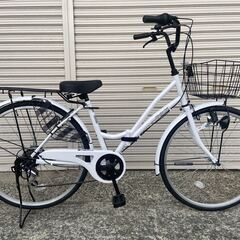 新品★未使用　ママチャリ　26インチ　シマノ製6段変速　ホワイト