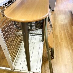 【リサイクルショップスターズ城西店】家庭用 カウンターテーブルチェア3点セット ナチュラルカラー CT-SP120の画像