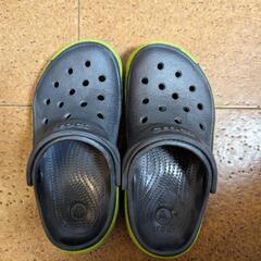クロックス　22センチ　M4 W6　グレー✕黄緑の画像