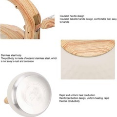 【新品】ストーブトップ口笛やかん、 ステンレス鋼ホイッスルティーケトル グリップ付き3L大容量ティーケトル、 農家のやかんのティーポット ホームキッチン用(白)の画像