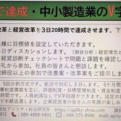 【指値応需】３日で達成・中小製造業のV字回復コンサル