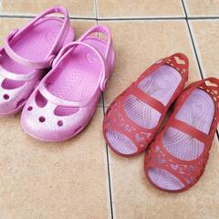 クロックス サンダル ２足セット ピンクラメ ハート