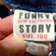 キッズ　デニム　7分丈　100cm　FUNNY STORYの画像