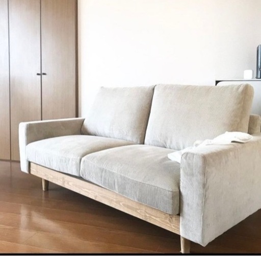 (値下げ】2.5人用コーデュロイソファ(定価7万円)