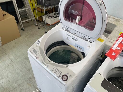 配送設置込み　シャープインバター8.0K洗濯乾燥機　2016年製　分解クリーニング済み！！