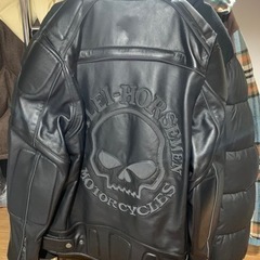 🔚革レザージャケット　厚手　アメリカン　ドクロ　美品