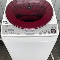 福岡市内配送無料　シャープ SHARP ES-TX840-R [たて型洗濯乾燥機（8.0kg） 高濃度プラズマクラスター7000搭載 レッド系]