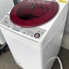福岡市内配送無料　シャープ SHARP ES-TX840-R [たて型洗濯乾燥機（8.0kg） 高濃度プラズマクラスター7000搭載 レッド系]
