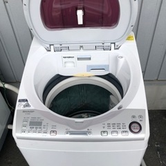 福岡市内配送無料　シャープ SHARP ES-TX840-R [たて型洗濯乾燥機（8.0kg） 高濃度プラズマクラスター7000搭載 レッド系]