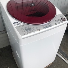 福岡市内配送無料　シャープ SHARP ES-TX840-R [たて型洗濯乾燥機（8.0kg） 高濃度プラズマクラスター7000搭載 レッド系]