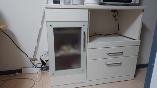 電子レンジ台 収納棚 炊飯器 スペース
