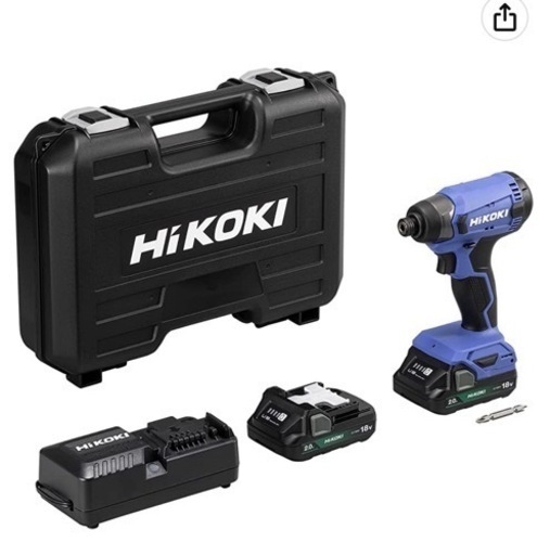 HiKOKI(ハイコーキ) 18V コードレス インパクトドライバ コンパクトタイプ 2.0Ah 蓄電池×2個 充電器 ケース付 FWH18DA(2BG) 新品、未開封　電動ドライバー
