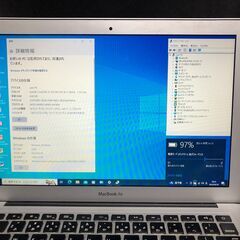 「MacBook Air 11インチ Mid 2011 MC969J/A」約1キロの小型軽量薄型モバイルノートPC / Core i5(デュアルコア 1.6GHz / メモリー４GB / SSDは128GB / MacOS(Mojave)+Office2019とWin10+Office2010の選択起動可能 / Webカメラ / Bluetooth / 無線LAN / バッテリー使用可 / 中古品の画像