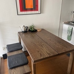 MÖRBYLÅNGA Table, 140 x 85 cm and bench 