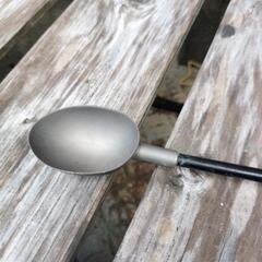 🎣釣具　自作　高級柄杓　全長850㎜　超軽量 がまかつGチューンシャフト　チタンカップSサイズの画像