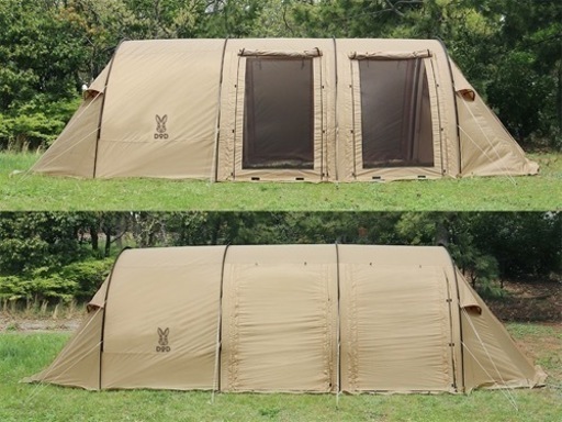 DOD テント　カマボコテント　専用グランドシート込み　アウトドア　キャンプ　トンネル型テント2ルームテント