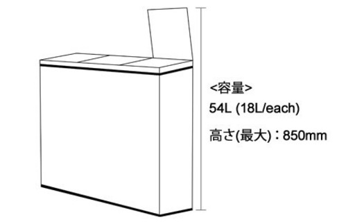 《7/8迄》 ゴミ箱 DULTON 3-COMPARTMENT BIN 54 