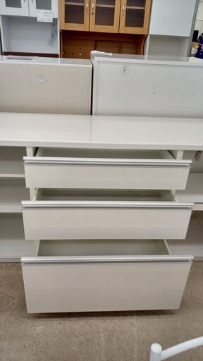★ジモティ割あり★ ミドル レンジボード 白 H85.5×D49.5×W160.5 クリーニング済み TJ1251