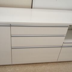 ★ジモティ割あり★ ミドル レンジボード 白 H85.5×D49.5×W160.5 クリーニング済み TJ1251