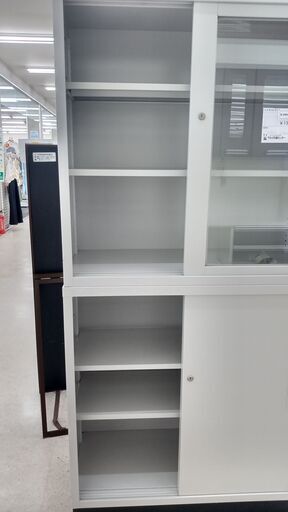 ★ジモティ割あり★  ハイキャビネット 白 H185×D40×W88 クリーニング済み TJ1254