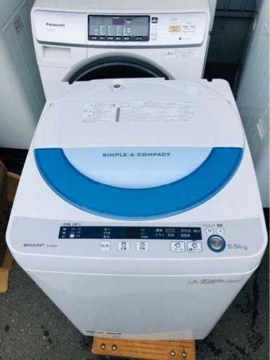 北九州市内配送無料　保証付き　シャープ SHARP ES-GE55P-A [全自動洗濯機（5.5kg） ブルー系]