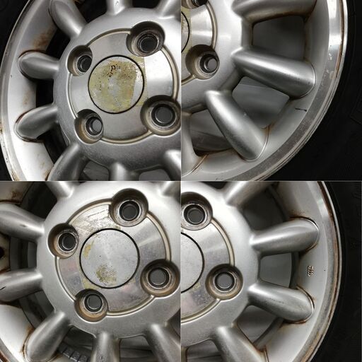 ＜スタッドレスタイヤ & ホイール 4本＞ 155/65R13 グッドイヤー 13x4.00B スズキ 純正 4H -100 スズキ ダイハツ等の軽自動車に！ 中古