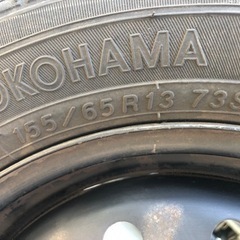 2018年製 155/65/13 メッキカバーセット 4穴PCD100 ライフ ゼスト ザッツ バモス アクティの画像