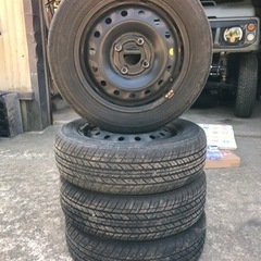 2018年製 155/65/13 メッキカバーセット 4穴PCD100 ライフ ゼスト ザッツ バモス アクティの画像