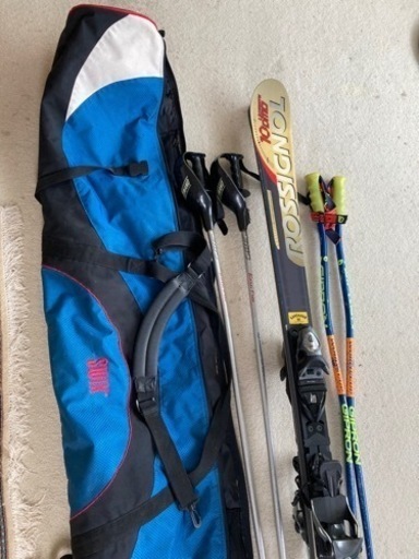 中古アルペンスキー、ストック、バッグ