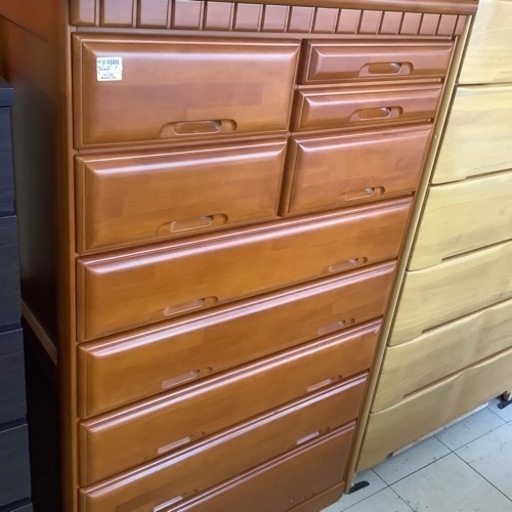 7段チェストプラス1段　小物収納段付き　ブラウン