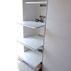 新札幌発 ダイニングボード キッチンボード 食器棚 8段 ホワイト エナメル 幅123×奥行44.5×高さ179.5cm / 1838