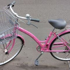 26インチ ? 中古 自転車 11800円 ?6段切替 ? 鍵新品！ ?オートライト付