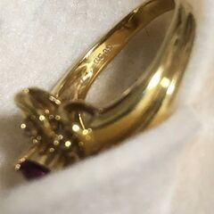 【未使用】ルビー　18金デザインリングの画像