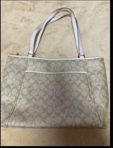【中古品、美品】COACH 、コーチ、トートバッグ、レアメモ缶セット2way 、ショルダーバッグ 、ライトカーキ、ベージュ、ビジネスバ