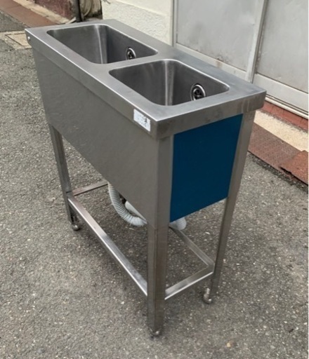 業務用 特注 2槽シンク 幅700×奥300×高さ800(mm) 流し台 キッチン 手洗い場 厨房 二層 二槽 2層 厨房機器 二層シンク 大阪発